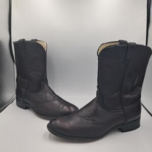 Size 12 - Vtg Laredo Men’s Burgundy Leather Cowboy Western Roper Boots Rodeo